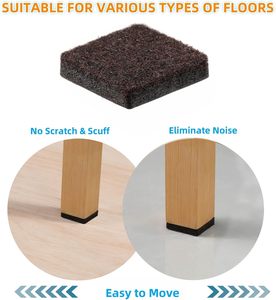 Tapis de protection en feutre pour meubles, 24 pièces, coussinets en feutre de qualité supérieure, meilleurs protecteurs pour les pieds de meubles, protège les sols en bois, protège votre parquet et votre revêtement stratifié - Product Image 1