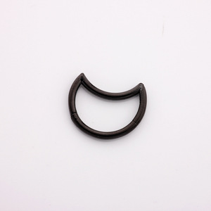 Stainless Steel Crescent Moon Hinged <b>Ring</b> | Gold PVD Plated Hypoallergenic Body Jewelry for <b>Nose</b>, Septum & Ear Piercings - Product Image 4