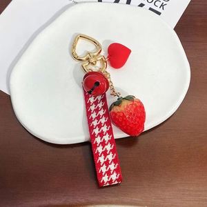 Cute Sweet 3D Strawberry Bell <b>Key</b> <b>Chain</b> Girls Bag Creative Small Pendant Hanging Ornaments <b>Key</b> Ring - Product Image 2