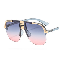 Lunettes fines avec logo, prix compétitif, lunettes de soleil tendance surdimensionnées en métal pour hommes, lunettes de soleil de style audacieux pour hommes, montures de lunettes sans monture