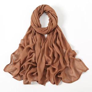 Foulard istantaneo di alta qualità alla moda brasiliano egiziano lungo Design a costine di <span class=keywords><strong>cotone</strong></span> musulmano sciarpa in tela pronta spedizione - Product Image 5