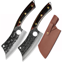 Couteau de cuisine Xingye en acier inoxydable, lame pleine longueur martelée, manche en bois, 6 pouces, pour le camping, le filetage et le désossage du poisson, avec étui
