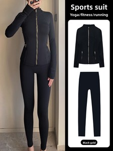 Completo da Yoga Traspirante da <span class=keywords><strong>Donna</strong></span> Lu, Set 2 Pezzi: Pantaloni Aderenti e Top Modellante a Maniche Lunghe per Fitness, Corsa e Sport all'Aperto - Product Image 3