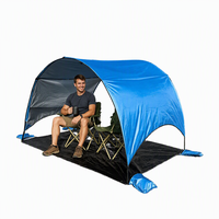 Tente de plage une chambre, protection UV UPF 50+, polyester, abri solaire portable d'été, ventilation 360°, 4 sacs de sable, doubles poches