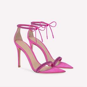 Sandalias de Tacón Alto con Diamantes de Diseño de Lujo para Mujer, Sandalias de Tacón Alto con Punta Puntiaguda y Pedrería para Mujer, Zapatos de Tacón Alto para Mujer - Product Image 4