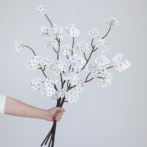 Artificial Pear Blossom <b>Branches</b> White Silk Flowers High Simulation Oriental Style Wedding Home Decor Props - Product Image 1
