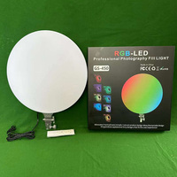 Lampu Fotografi RGB CS-2600 10 inci, Cahaya Penuh Layar Bercahaya Tinggi, Lampu Cincin Streaming Kecantikan Layar Bundar