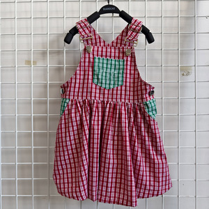 <span class=keywords><strong>Robe</strong></span> Salopette à Carreaux en Coton 100% pour Enfants - <span class=keywords><strong>Robe</strong></span> à Bretelles à Carreaux Rouges et Blancs pour Fille, Tout-Petit et Petite Fille - Product Image 6