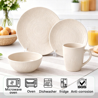 Service de table en grès céramique Guangda Premium Europe, 16 pièces, écologique, compatible micro-ondes et lave-vaisselle, résistant à la chaleur, pour hôtel