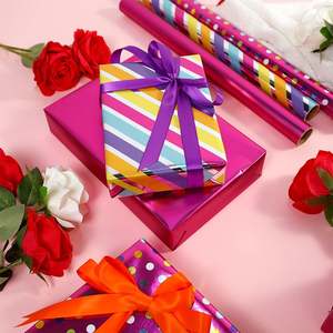 Haute qualité en gros 80g noël aluminisé papier de soie 43*300cm cadeau luxe personnalisé anniversaire emballage rouleau de papier d'emballage - Product Image 4