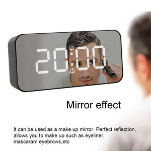 Réveil numérique Miroir Affichage LED Thermomètre Table Snooze Électronique Bureau Chargeur USB Rétroéclairage Température Réveil - Product Image 4