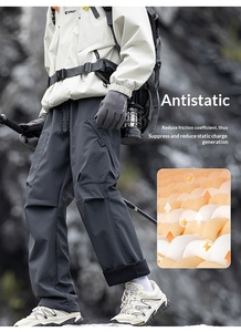 Pantalon de randonnée unisexe pour l'extérieur, pantalon de sport d'été, softshell résistant à l'eau, séchage rapide, coupe longue et droite - Product Image 3