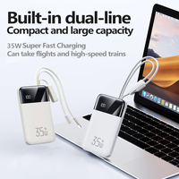Batterie externe haute capacité 35W à charge ultra-rapide avec câble intégré, écran LED et support - Chargeur rapide 2-en-1 pour téléphones mobiles