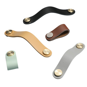 Boutons d'armoire en <span class=keywords><strong>cuir</strong></span> modernes contemporains poignées de tiroir à boutons en métal pour la décoration intérieure et les boutons de <span class=keywords><strong>commode</strong></span> de garde-robe de chambre d'enfants - Product Image 3