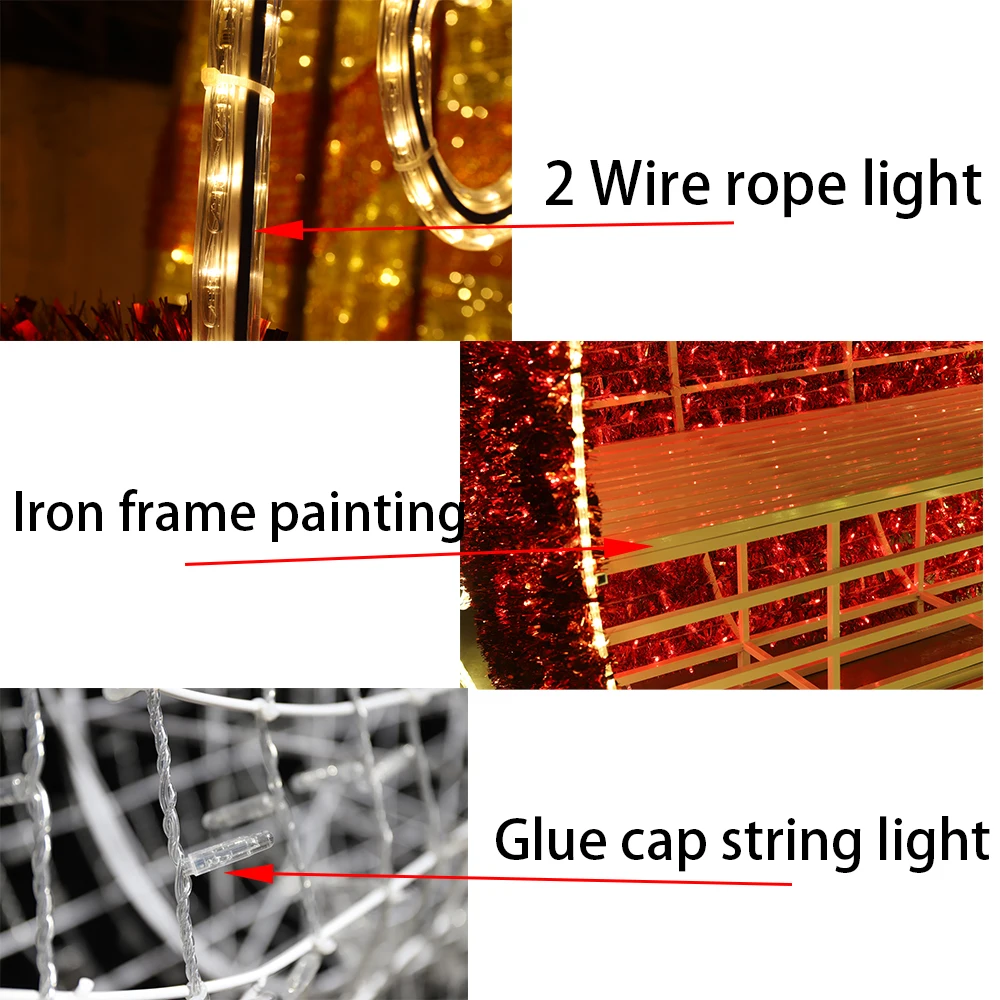 PVC Warm White Luminous Christmas Reindeer Carriage Motif Light IP65 for Outdoor Commercial Use Holiday Wedding Decorations · image 3