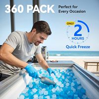 Lot de 360 cubes de glace réutilisables, refroidisseurs de boissons en plastique remplissables d'eau, cubes colorés pour bar, fêtes, cocktails, pique-niques, glacière