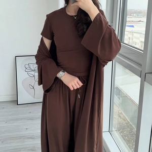 ชุดเดรสยาว3ชิ้นสำหรับใส่ใน2026กางเกงขากว้างเสื้อกล้ามใส่ได้ทุกวันชุดเสื้อผ้าอิสลาม - Product Image 3