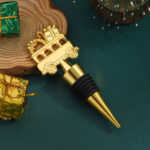 Christmas <b>Wine</b> <b>Stopper</b> Pinecone Shape Gold Plated Plastic Bottle Seal Holiday Gift Party Decoration - Product Image 3
