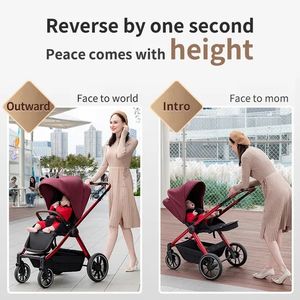 Landau de luxe léger 3 en 1 pour bébé Nouveau design de poussette pliable en lin - Product Image 4