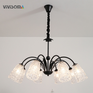 Lampada Decorativa Contemporanea Sospesa in Cristallo DPL38013 in Ferro e Vetro E14 per Ristorante, Sala da Pranzo, Camera da Letto, Hotel, Villa, Protezione Occhi - Product Image 1