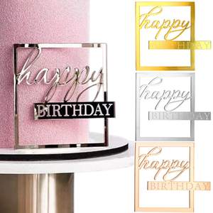 17ème joyeux anniversaire côté gâteau Topper acrylique numérique mariage anniversaire Cupcake Toppers adulte fête gâteau décoration XQA061 - Product Image 1