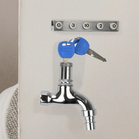Approvisionnement direct d'usine Chrome robinet d'eau en alliage de Zinc poignée unique avec serrure pour la maison blanchisserie salle de bain accessoires