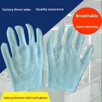 Gants en tissu blanc de haute qualité, anti-transpiration, à mécanisme élastique, pressés à la machine, pour usage automobile, avec poignet tricoté, protection du travail (12)