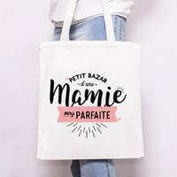 Sac Fourre-Tout en Toile avec Logo Personnalisé Imprimé en Gros, Grands Sacs de Courses en Coton avec Poche Zippée, Sacs Bon Marché pour Femmes