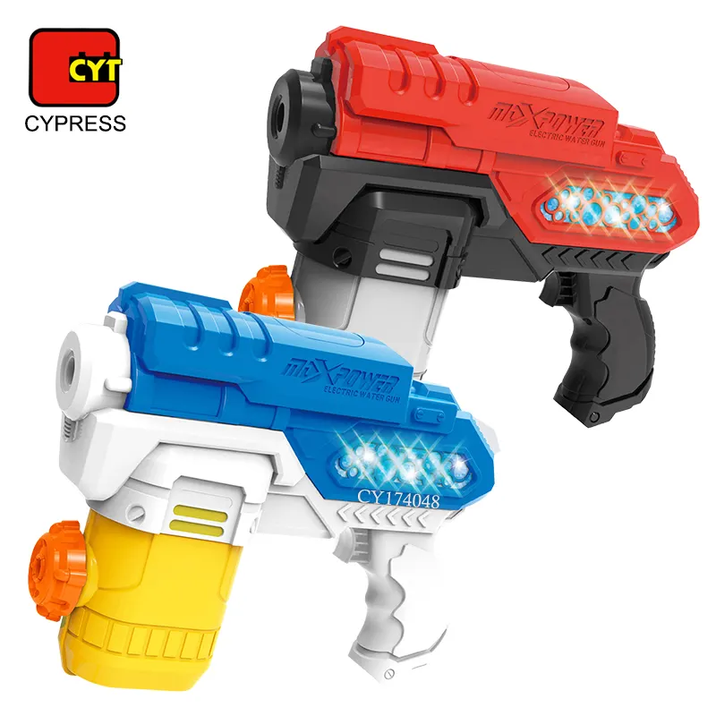 Yeni tasarım elektrikli su tabancası pil işletilen otomatik su tabancası açık yaz çekim oyuncak tabanca LED ışıkları