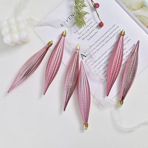 ลูกบอลคริสต์มาสพลาสติกทรงรีเคลือบสีพื้นขนาด 16 ซม. แบบแขวน ทำมือ คุณภาพสูง ทนทานต่อการแตกหัก ดีไซน์ทันสมัย - Product Image 3