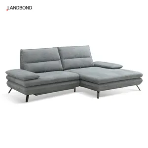 Luxury Hotel Couch European Style Fabric Sofa With Electric Foot Lifting Function Living Room Sofa For Villa And Office