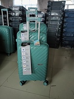 Nouvel ensemble de bagages de cabine de luxe 3 pièces, léger, doublure en polyester, fermeture éclair, poignée souple, roulettes fixes, principalement en PP