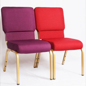 Chaises d'église d'occasion, pas chères, avec genouillère, en tissu rouge et bleu, fabriquées en Corée. - Product Image 2