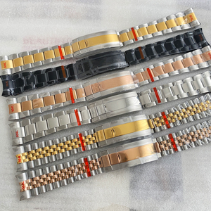 Bracelets de montre de luxe 20 mm, bracelet Jubilé en acier inoxydable avec fermoir à vis, argent et or - Product Image 6