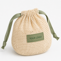 Sac fourre-tout en filet de coton réutilisable personnalisé OEM avec points de renforcement pour l'emballage de produits de marque au détail