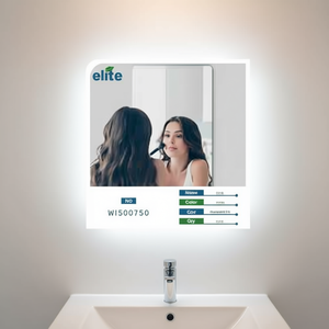 Elite Bathroom Mirror 80x60cm Rectangle Frameless White Plastic Wall Hanging Minimalist Design - Product Image 2