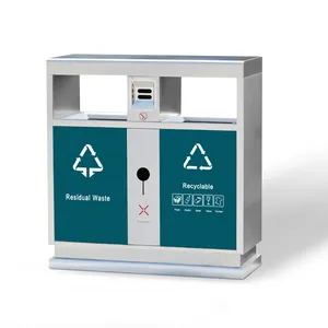 MARTES 1601 più popolare raccoglitore di rifiuti in metallo 2 bidone di segregazione per strada all'aperto bidone della spazzatura fornitura di fabbrica bidone della spazzatura
