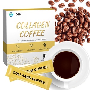 Kollagen Kaffeepulver Glutathion Vitamin C Biotin Haut aufhellung Haar Nagel Gesundheit Adult Organic Beauty Coffee Supplement - Product Image 1