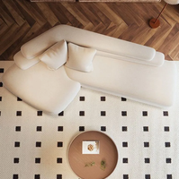 Canapé modulaire sectionnel moderne nordique trois places pour petit appartement, sous-sol, salon - Tissu rembourré durable et confortable