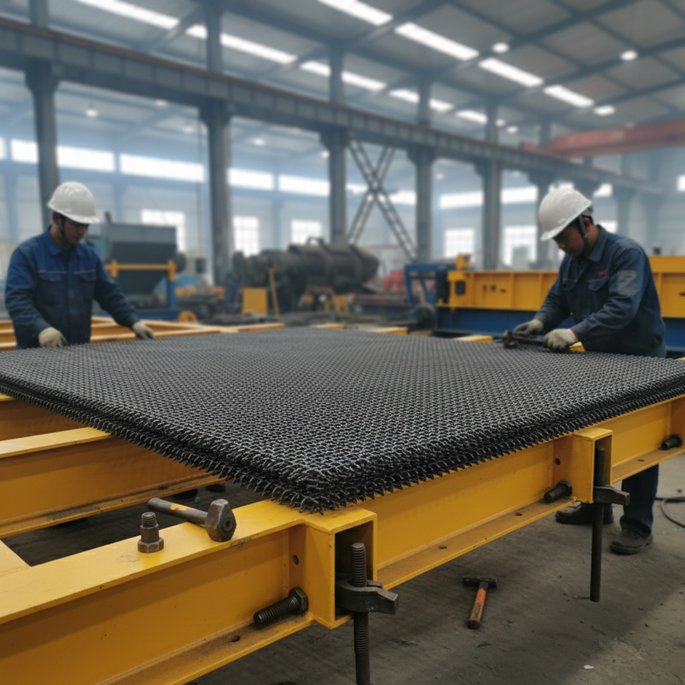 65Mn Steel Wire Vibrating Screen Mesh Plain Woven Crimped Mesh Mining ...