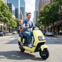 Vente directe d'usine Moto électrique de banlieue 1000W Moteur sans balais Pneu de 12 pouces Cadre en acier Vitesse maximale de 40 à 50 km/h pour adultes
