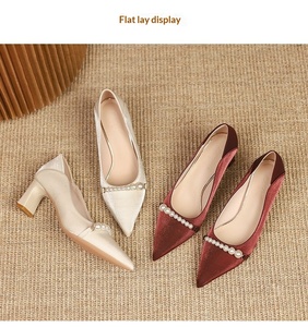 Nuove <span class=keywords><strong>Scarpe</strong></span> Estive da <span class=keywords><strong>Sposa</strong></span> di Alta Qualità per Donna, Tacco Quadrato Antiscivolo Traspirante con Aumento di Altezza - Product Image 4