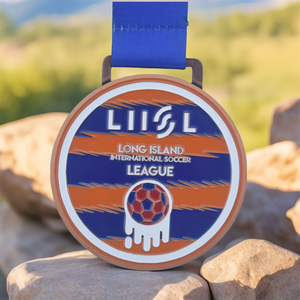 Medallas de fútbol de EE. UU. Goles Premio personalizado Medalla de la liga de fútbol Caja de terciopelo con cinta para el evento internacional de fútbol de Long Island - Product Image 1