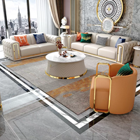 Italienischer Luxus-Stil Modernes Modulsofa-Set Leichter Luxus Schlichtes Design für Wohnzimmermöbel