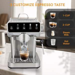 Machine à café à écran tactile en acier inoxydable, machine à expresso italienne, machine à café domestique, fabrication sur mesure - Product Image 3