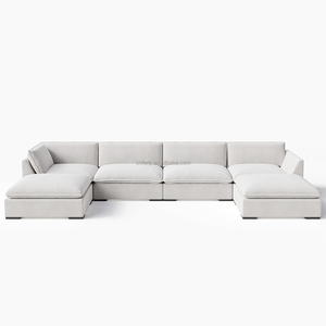 Juego de sofá modular de <span class=keywords><strong>pana</strong></span> de terciopelo de cuero personalizado privado FERLY, muebles de sala de estar - Product Image 4