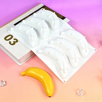 Molde de Silicona 3D AK de 16 Cavidades con Forma de Fruta para Helados, Molde de Silicona de Plátano para Chocolate, Herramienta para Decorar Pasteles y Mousses MC820