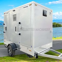 ALLBETTER-Remorque de toilette mobile portable de luxe personnalisée-Lumières LED-Caravane Toilettes-Remorque à vendre