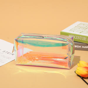 Bolsa de Maquillaje de Viaje Personalizada de PVC Holográfico Transparente, Organizador de Cosméticos Impermeable con Corte Láser - Product Image 4