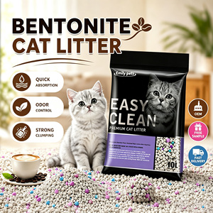 Litière à l'argile bentonite de sodium à faible teneur en poussière, sans larmes, agglomération instantanée pour chats aux pattes sensibles, commande d'échantillon, approvisionnement direct usine - Product Image 1